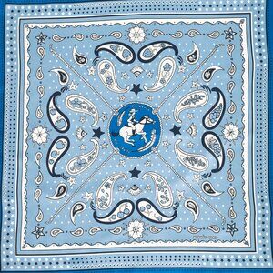 Hermes Bleu Jean, Marine, & Blanc Le Rodeo Des Fruits Silk Bandana 55